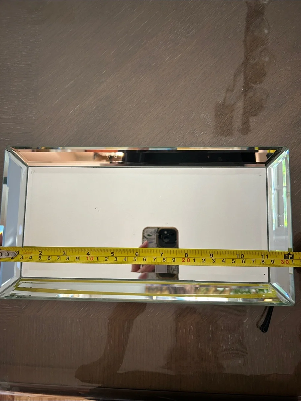 Frameless Rectangular Decorative Wall Mirror in Silver
